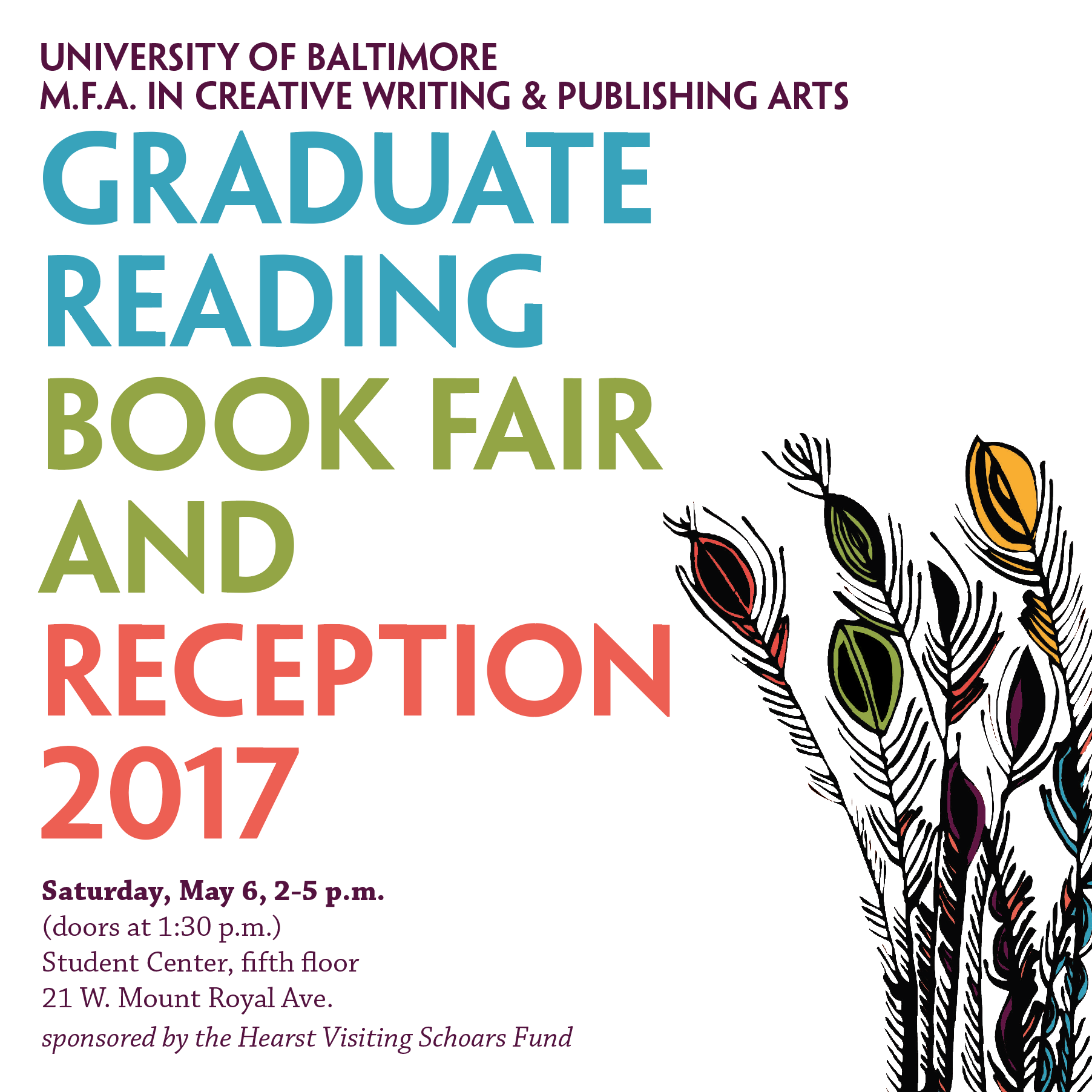 M.F.A. Graduate Reading, Book Fair and Reception 2017